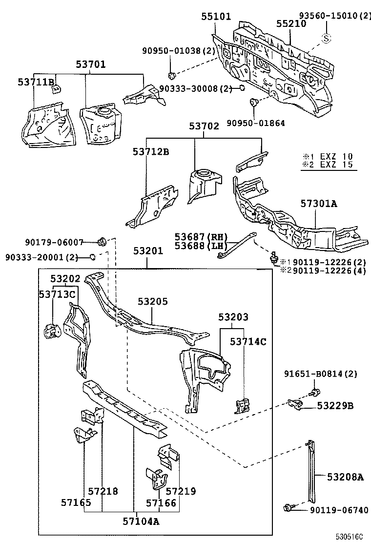  RAUM |  FRONT FENDER APRON DASH PANEL