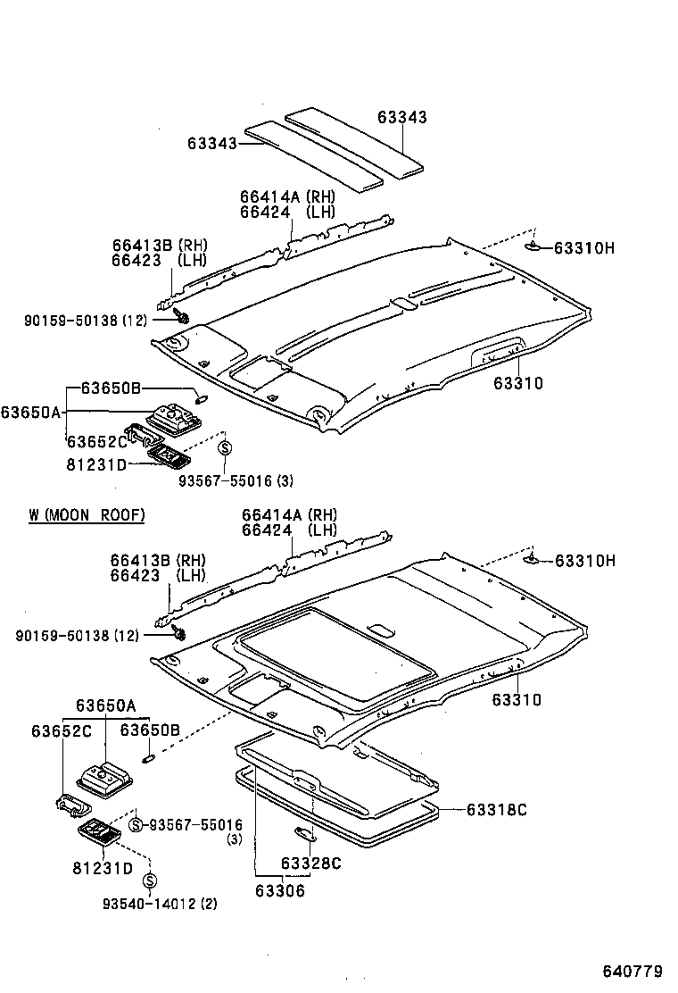  RAV4 J L |  ROOF HEADLINING SILENCER PAD