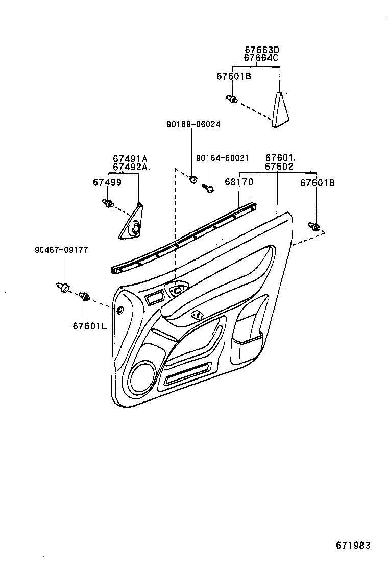  RAV4 J L |  FRONT DOOR PANEL GLASS