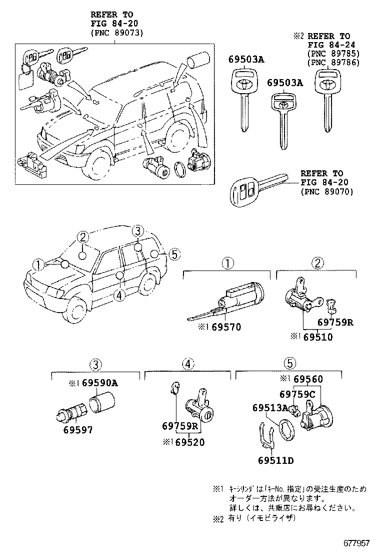  LAND CRUISER PRADO |  LOCK CYLINDER SET