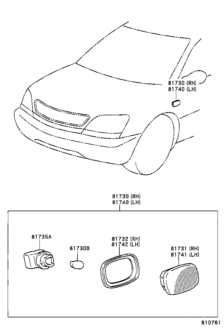  HARRIER |  SIDE TURN SIGNAL LAMP OUTER MIRROR LAMP