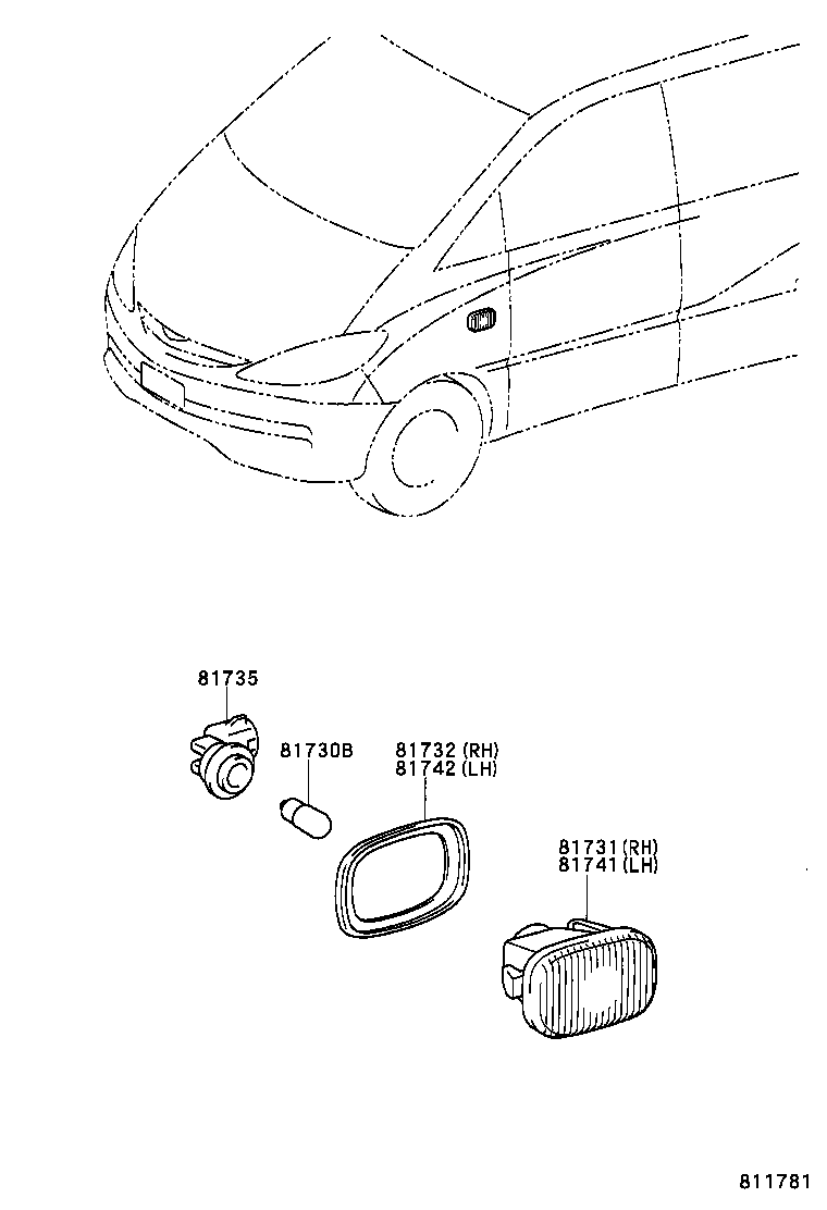  ESTIMA HYBRID |  SIDE TURN SIGNAL LAMP OUTER MIRROR LAMP