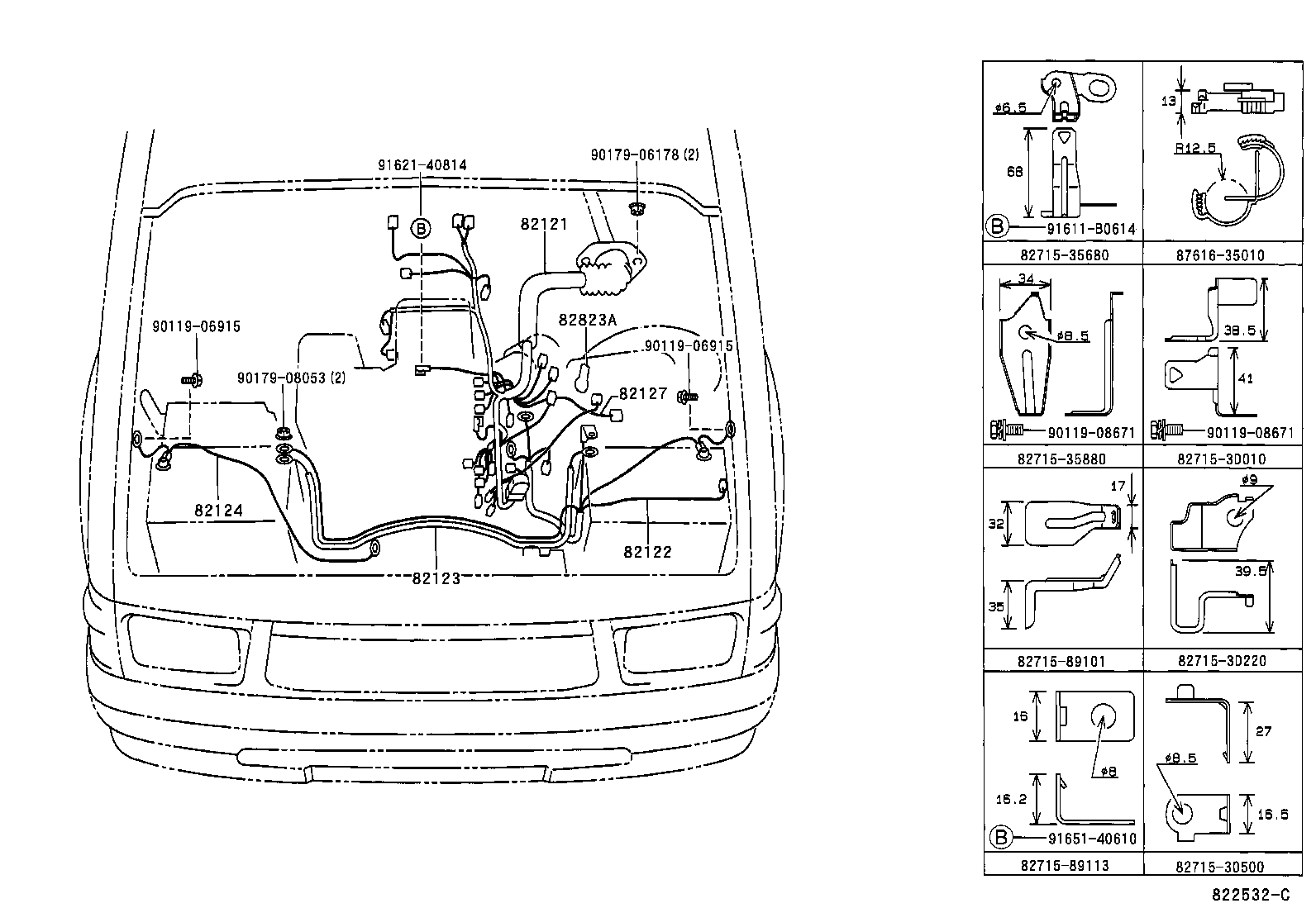  HILUX |  WIRING CLAMP