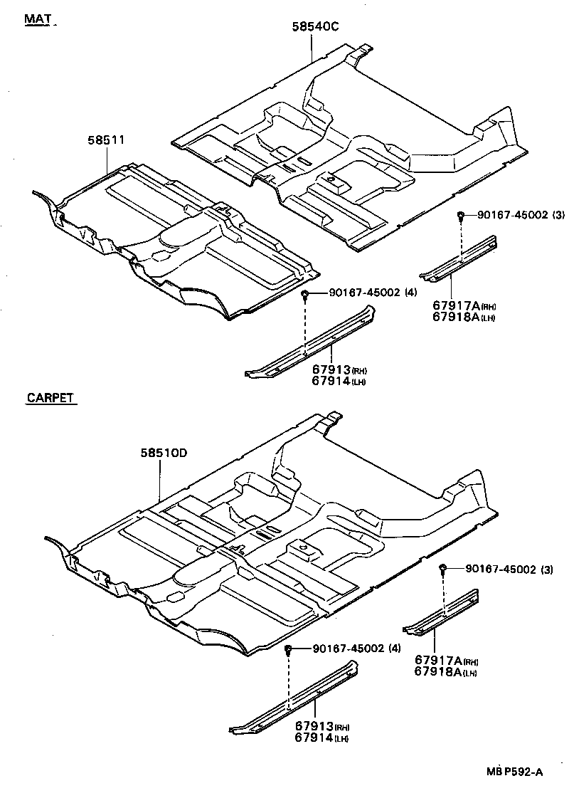  HILUX |  FLOOR MAT SILENCER PAD