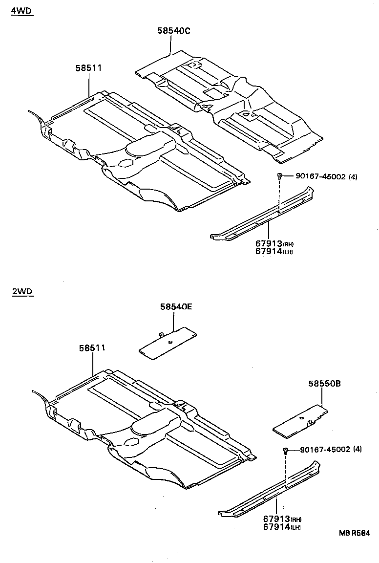  HILUX |  FLOOR MAT SILENCER PAD