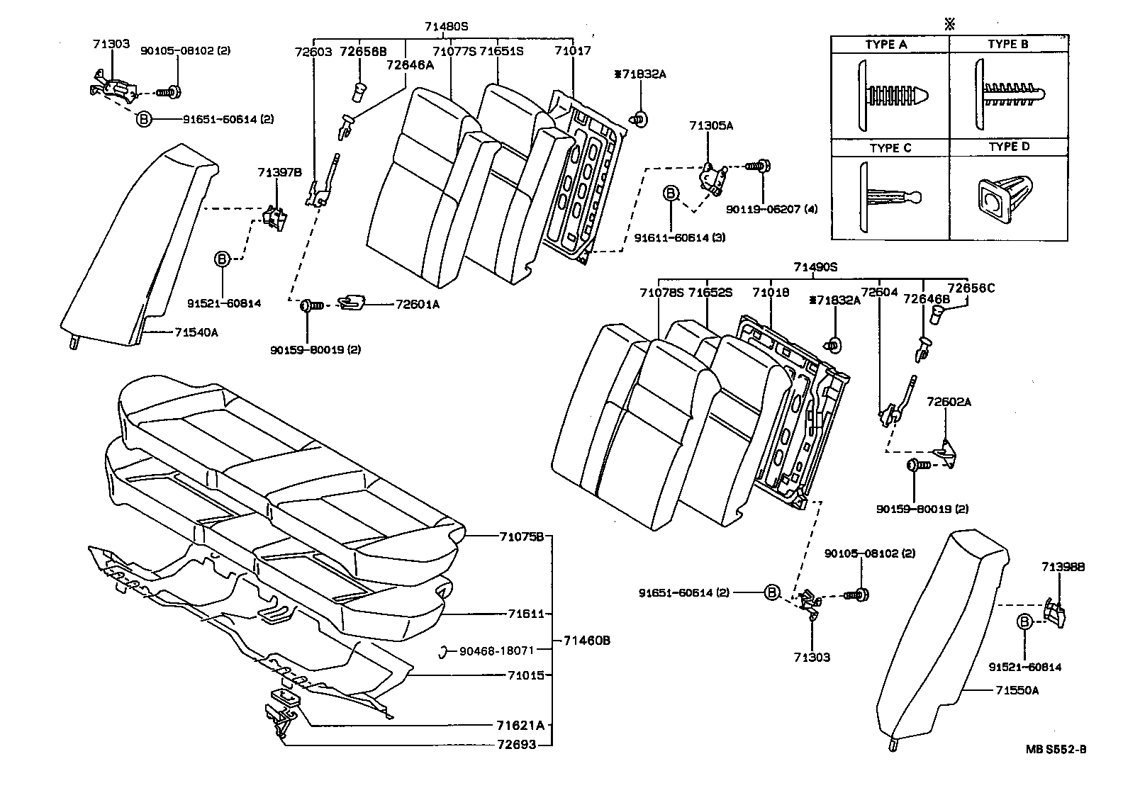  COROLLA |  REAR SEAT SEAT TRACK