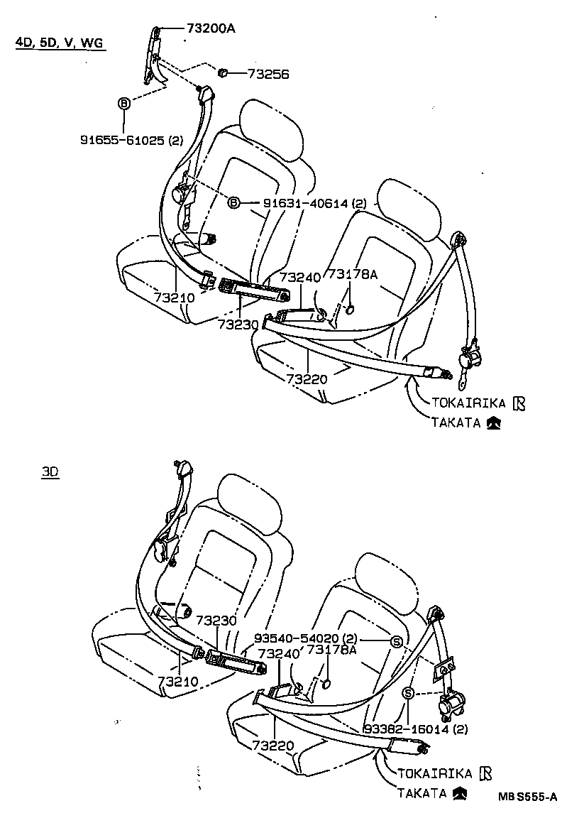  COROLLA |  SEAT BELT CHILD RESTRAINT SEAT