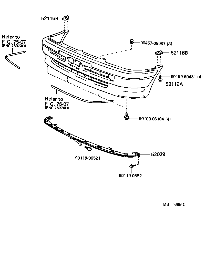 STARLET |  FRONT BUMPER BUMPER STAY