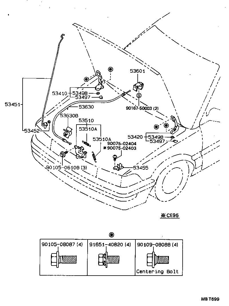  COROLLA |  HOOD LOCK HINGE