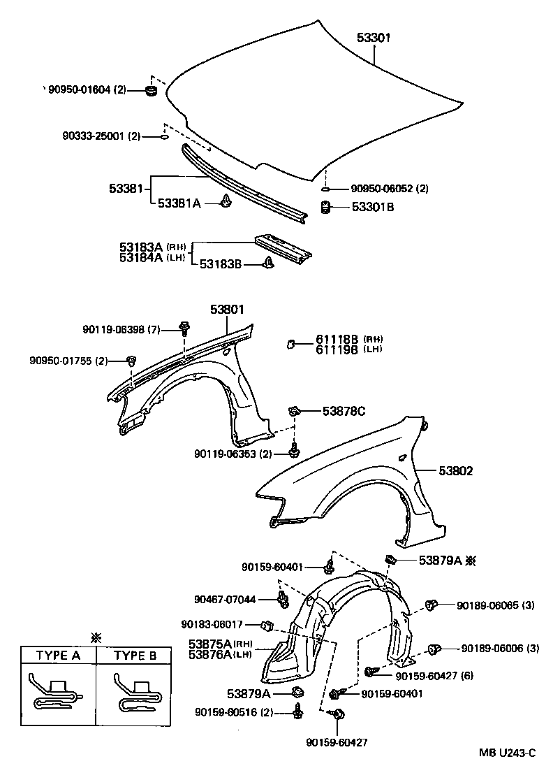  SERA |  HOOD FRONT FENDER