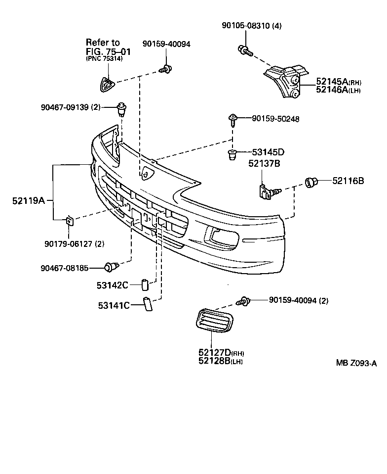  LEVIN TRUENO |  FRONT BUMPER BUMPER STAY