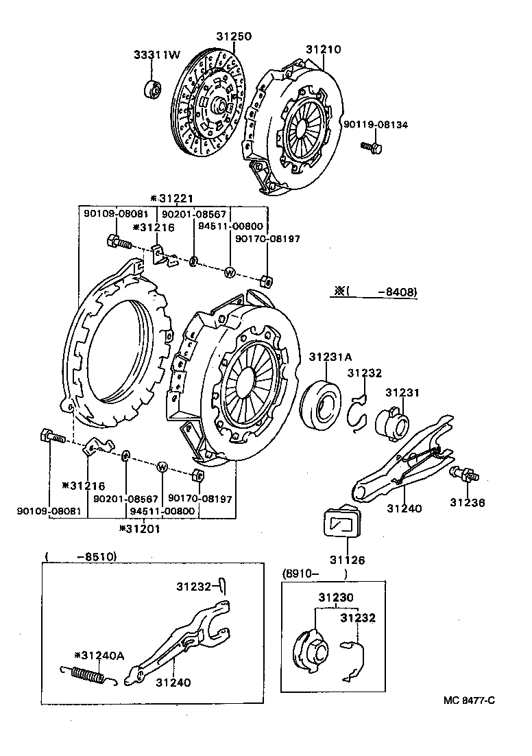  COASTER |  CLUTCH RELEASE FORK