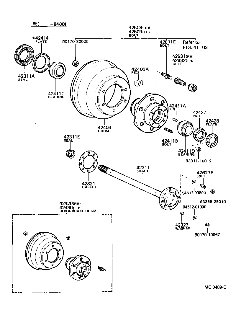  COASTER |  REAR AXLE SHAFT HUB