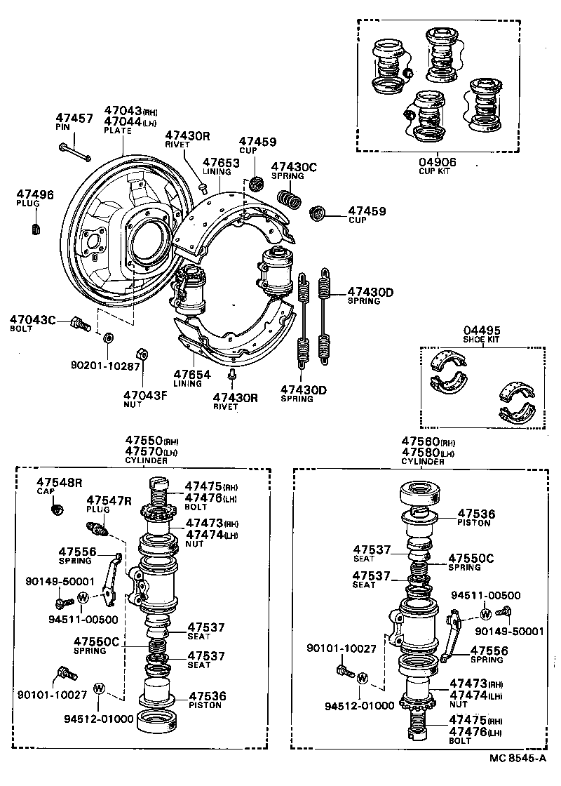  COASTER |  REAR DRUM BRAKE WHEEL CYLINDER BACKING PLATE