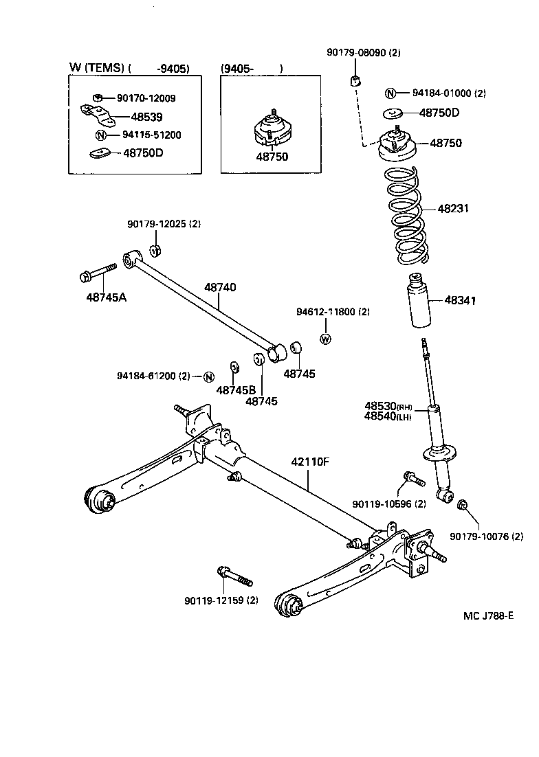  STARLET |  REAR SPRING SHOCK ABSORBER