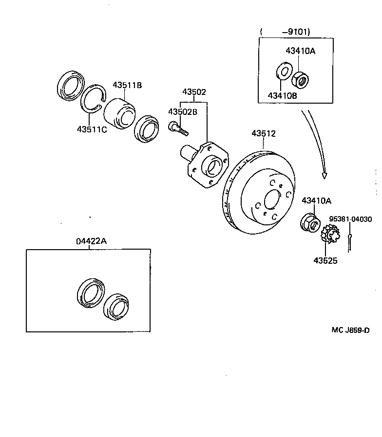  STARLET |  FRONT AXLE HUB