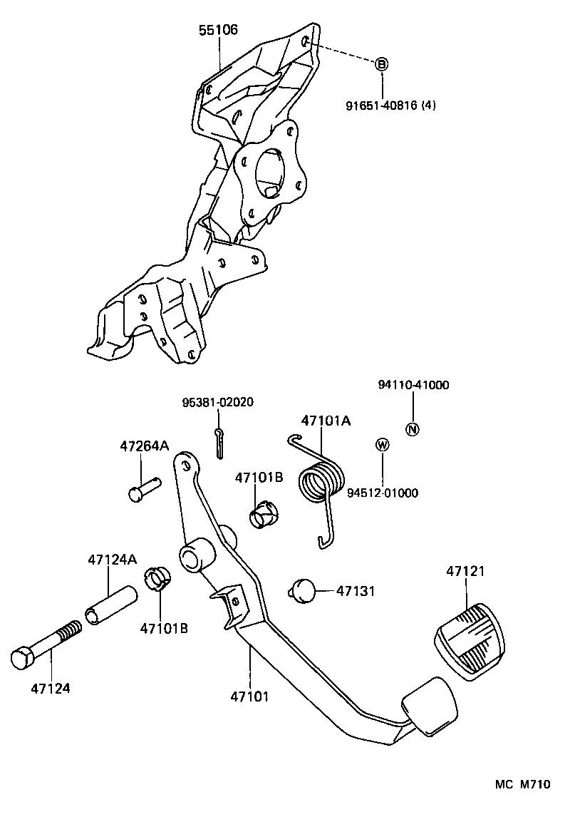  LITE TOWNACE V WG |  BRAKE PEDAL BRACKET