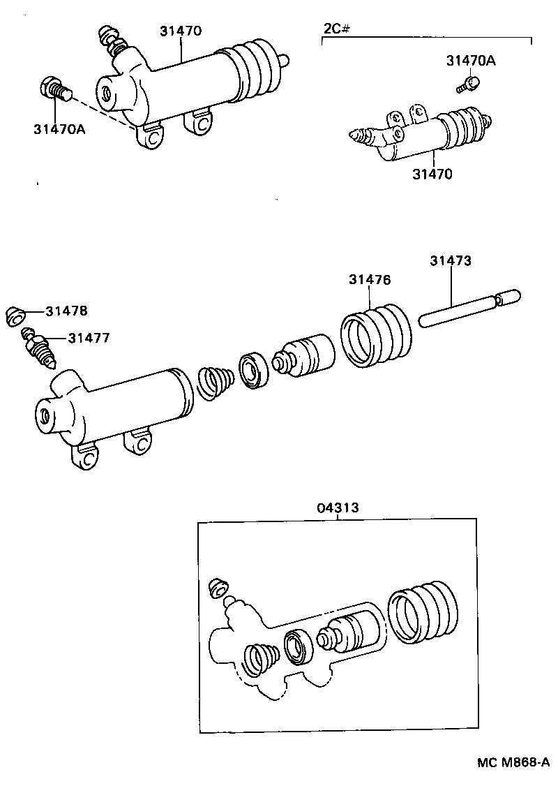  LITE TOWNACE V WG |  CLUTCH RELEASE CYLINDER