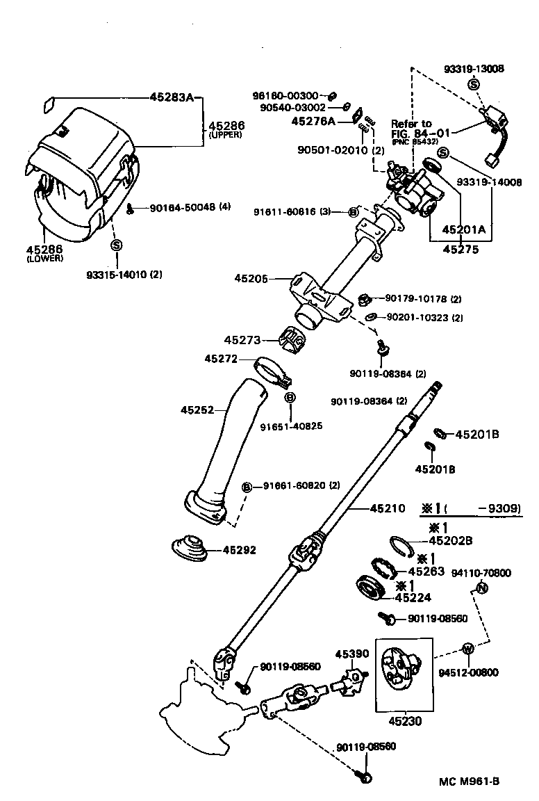  LITE TOWNACE V WG |  STEERING COLUMN SHAFT