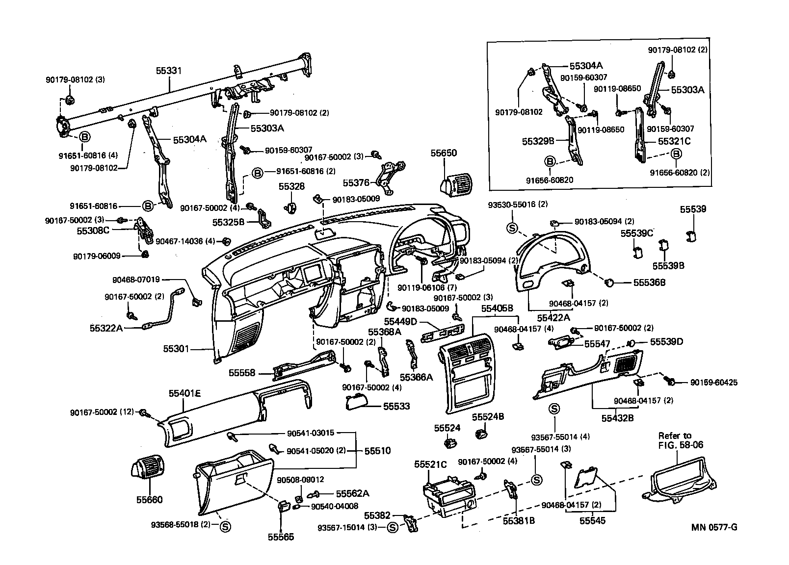  STARLET |  INSTRUMENT PANEL GLOVE COMPARTMENT