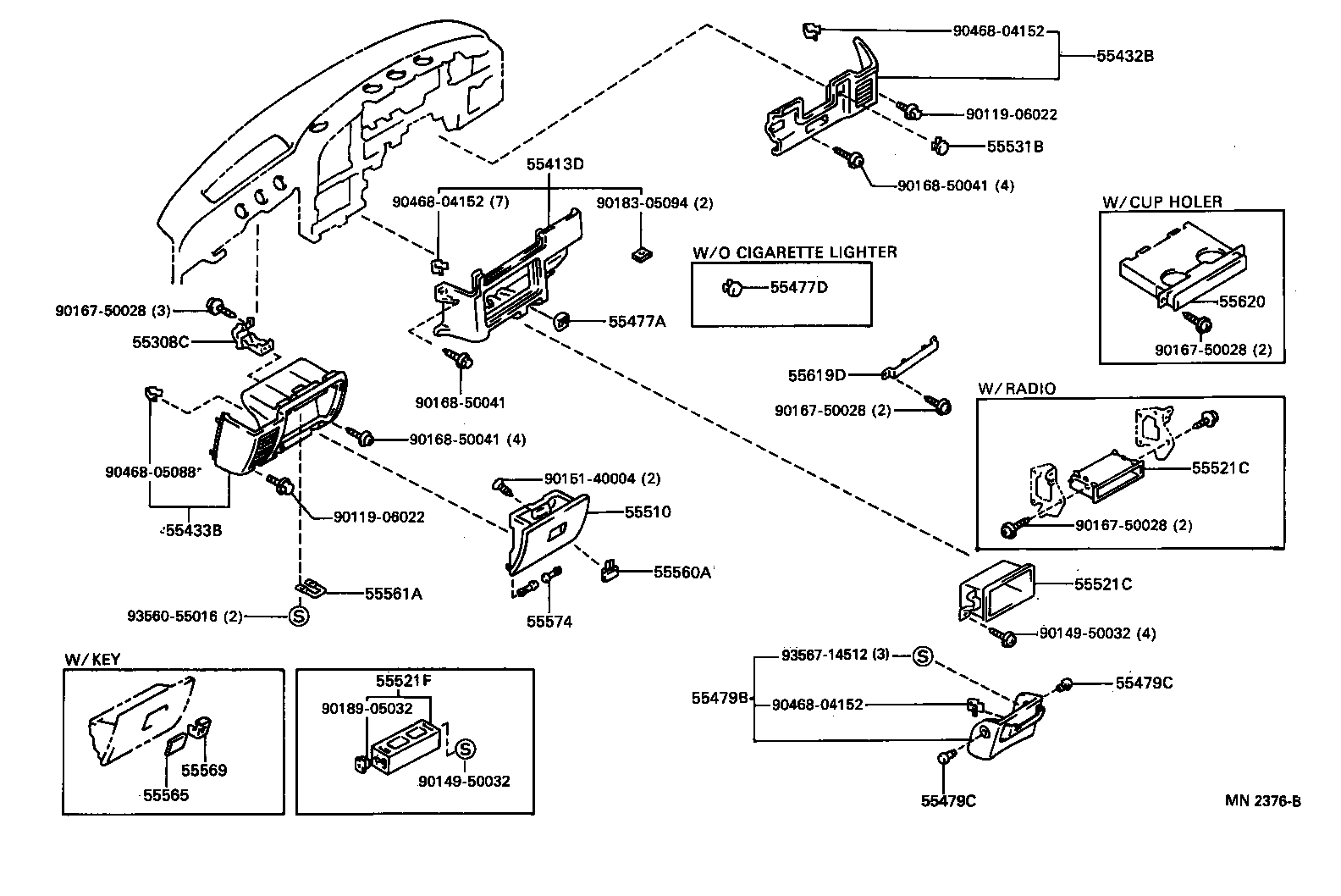  HILUX |  INSTRUMENT PANEL GLOVE COMPARTMENT