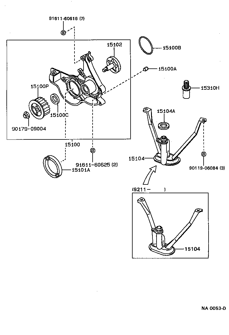 3E toyota engine oil pump