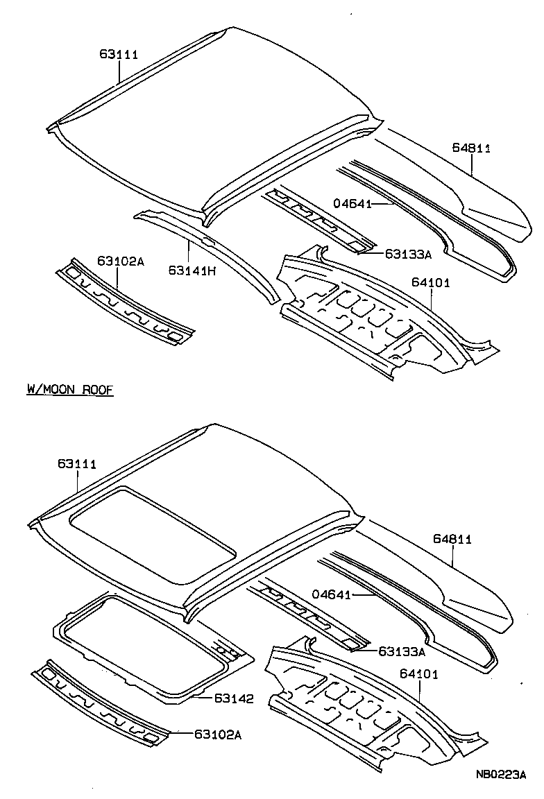  COROLLA |  ROOF PANEL BACK WINDOW GLASS