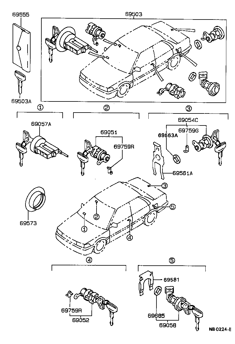  COROLLA |  LOCK CYLINDER SET