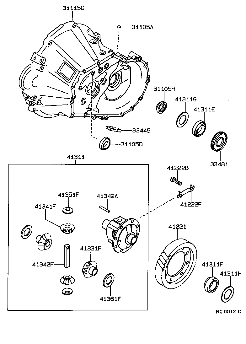  COROLLA |  FRONT AXLE HOUSING DIFFERENTIAL