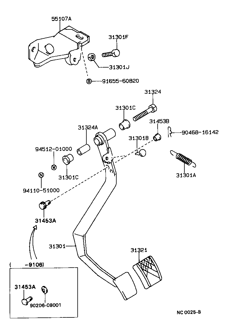  COROLLA |  CLUTCH PEDAL FLEXIBLE HOSE