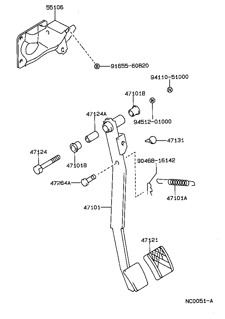  COROLLA |  BRAKE PEDAL BRACKET