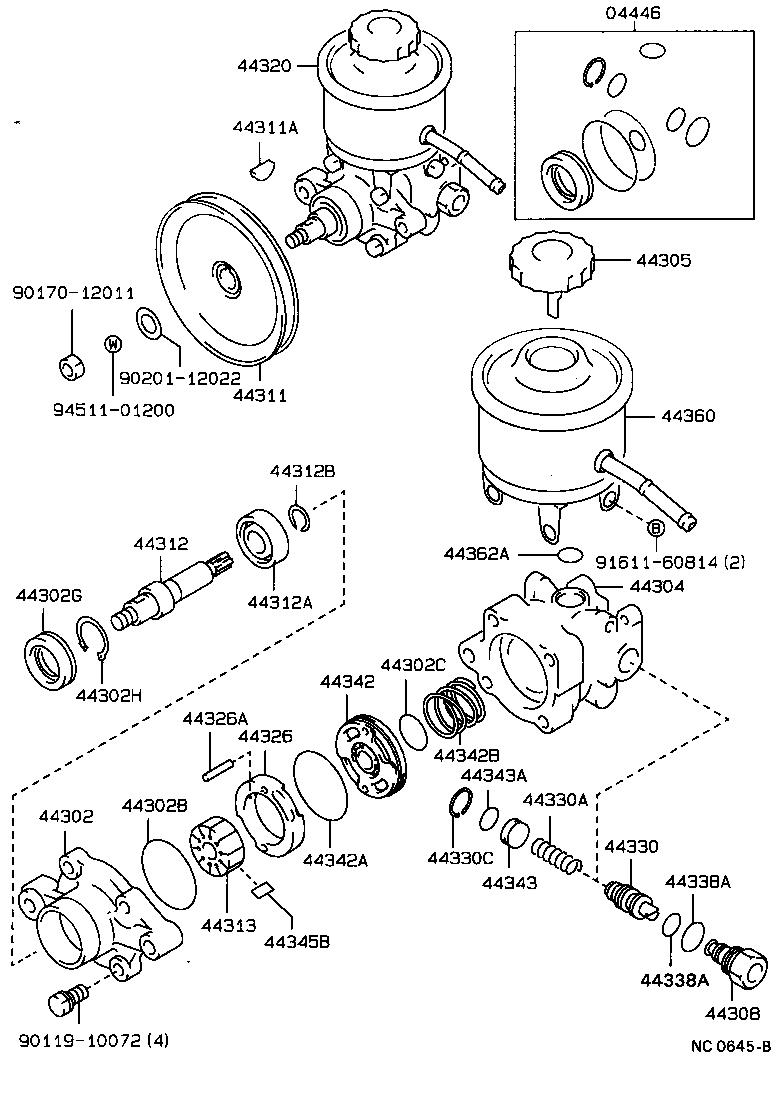  HILUX |  VANE PUMP RESERVOIR POWER STEERING