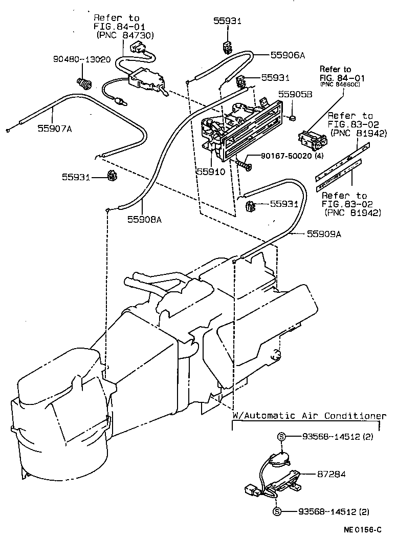  COROLLA |  HEATING AIR CONDITIONING CONTROL AIR DUCT