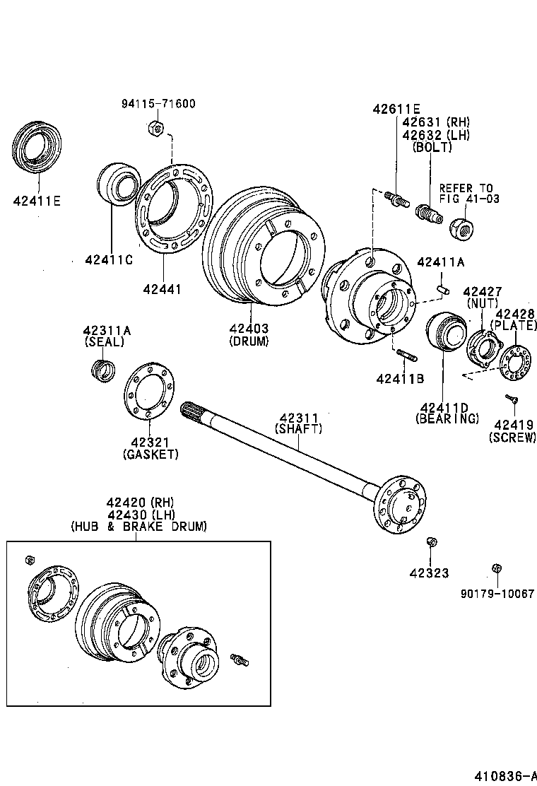  DYNA TOYOACE |  REAR AXLE SHAFT HUB