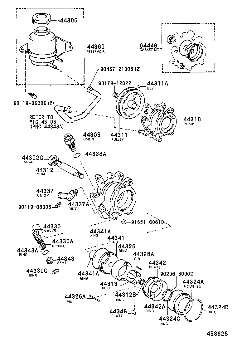  CAMRY VISTA |  VANE PUMP RESERVOIR POWER STEERING