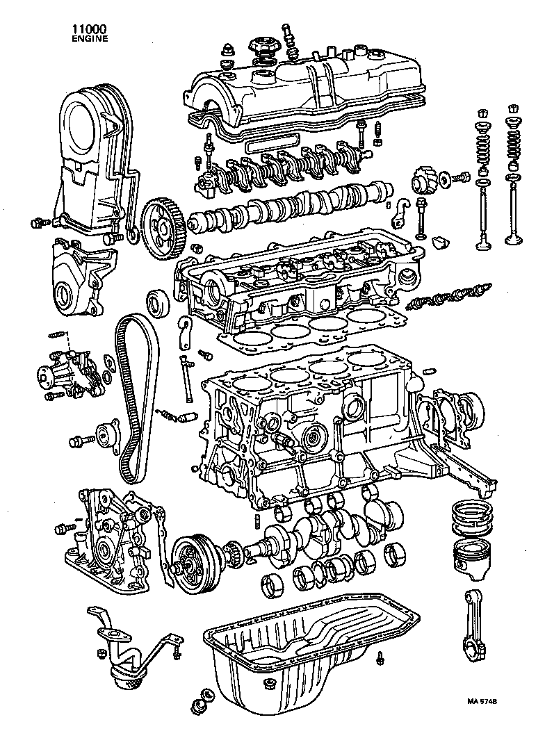  CORSA TERCEL |  PARTIAL ENGINE ASSEMBLY