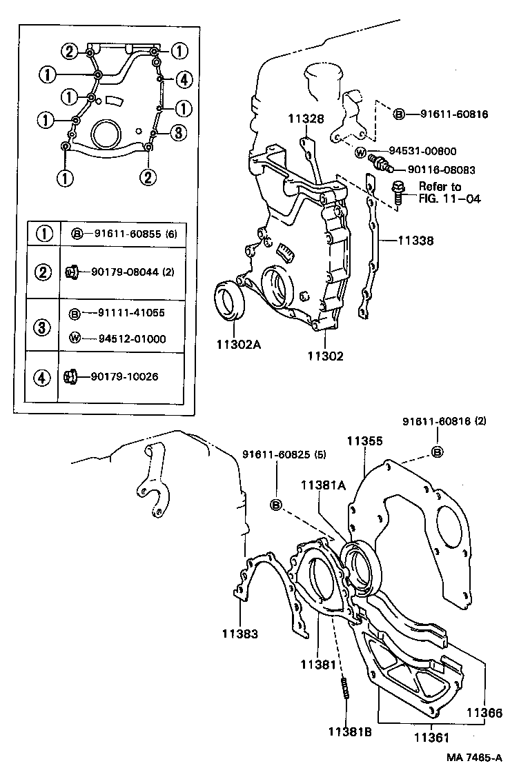  CRESTA |  TIMING GEAR COVER REAR END PLATE