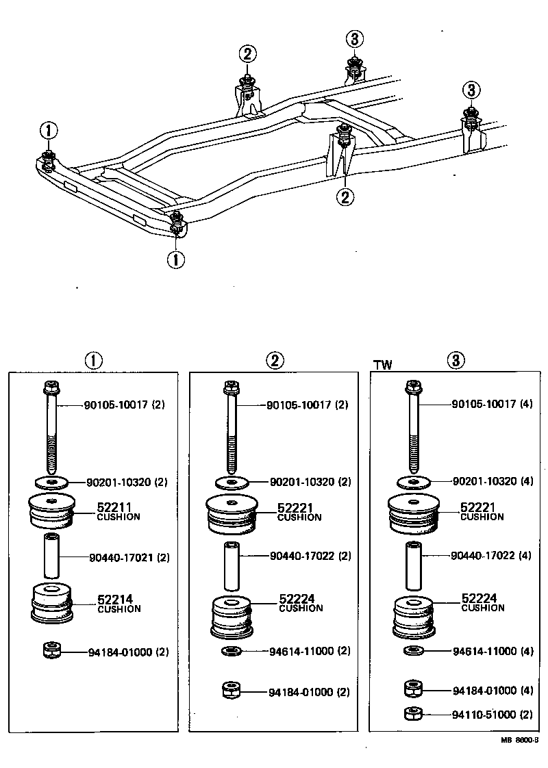  TOYOACE |  CAB MOUNTING BODY MOUNTING