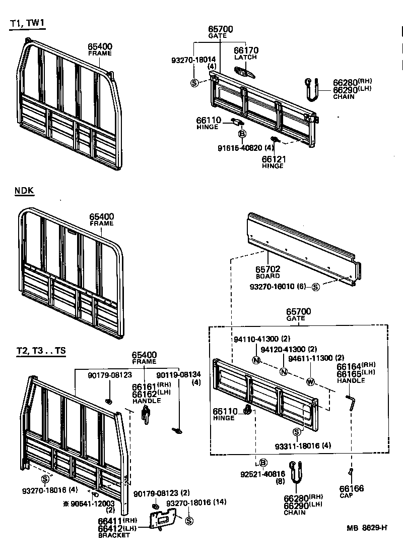  TOYOACE |  REAR BODY GUARD FRAME TAIL GATE