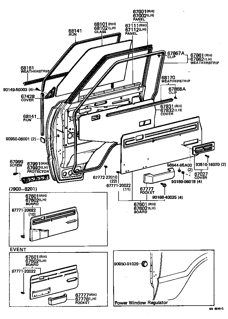  TOYOACE |  FRONT DOOR PANEL GLASS