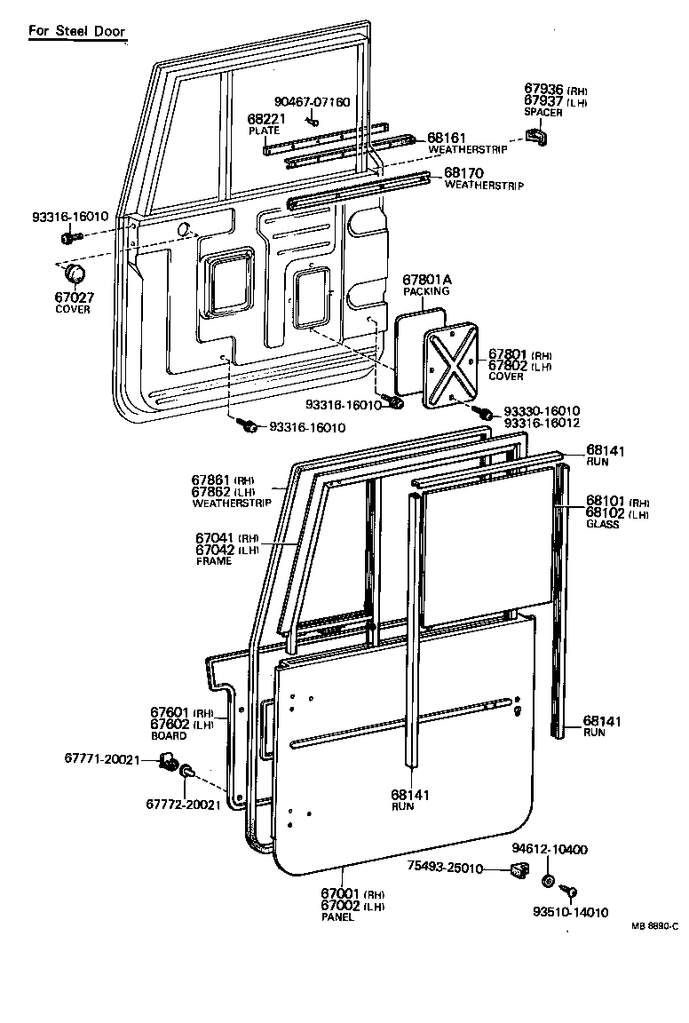  LAND CRUISER 40 50 |  FRONT DOOR PANEL GLASS