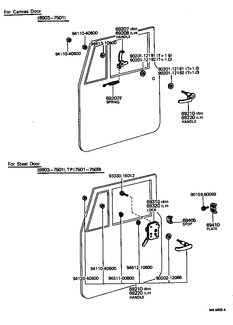  LAND CRUISER 40 50 |  FRONT DOOR LOCK HANDLE