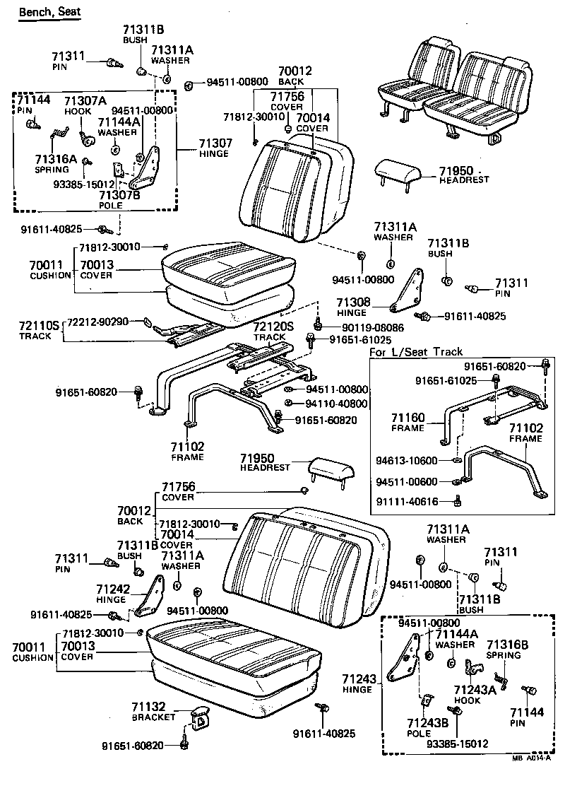  LAND CRUISER 40 50 |  SEAT SEAT TRACK