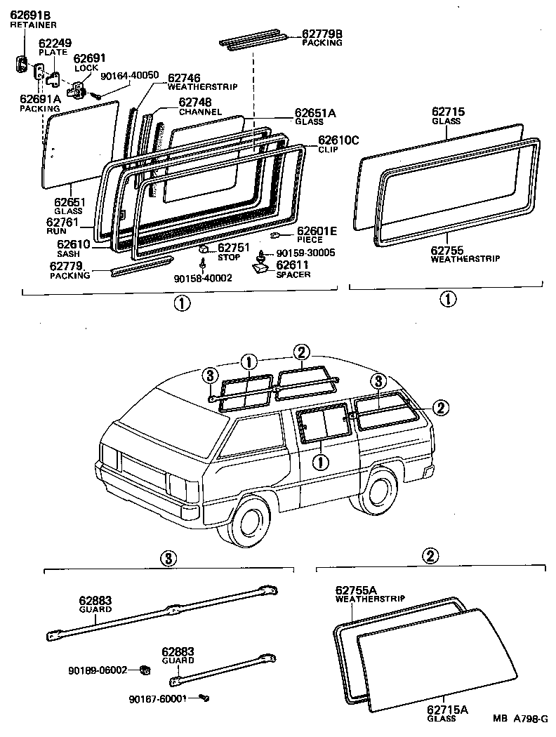  LITE TOWNACE TRUCK |  SIDE WINDOW