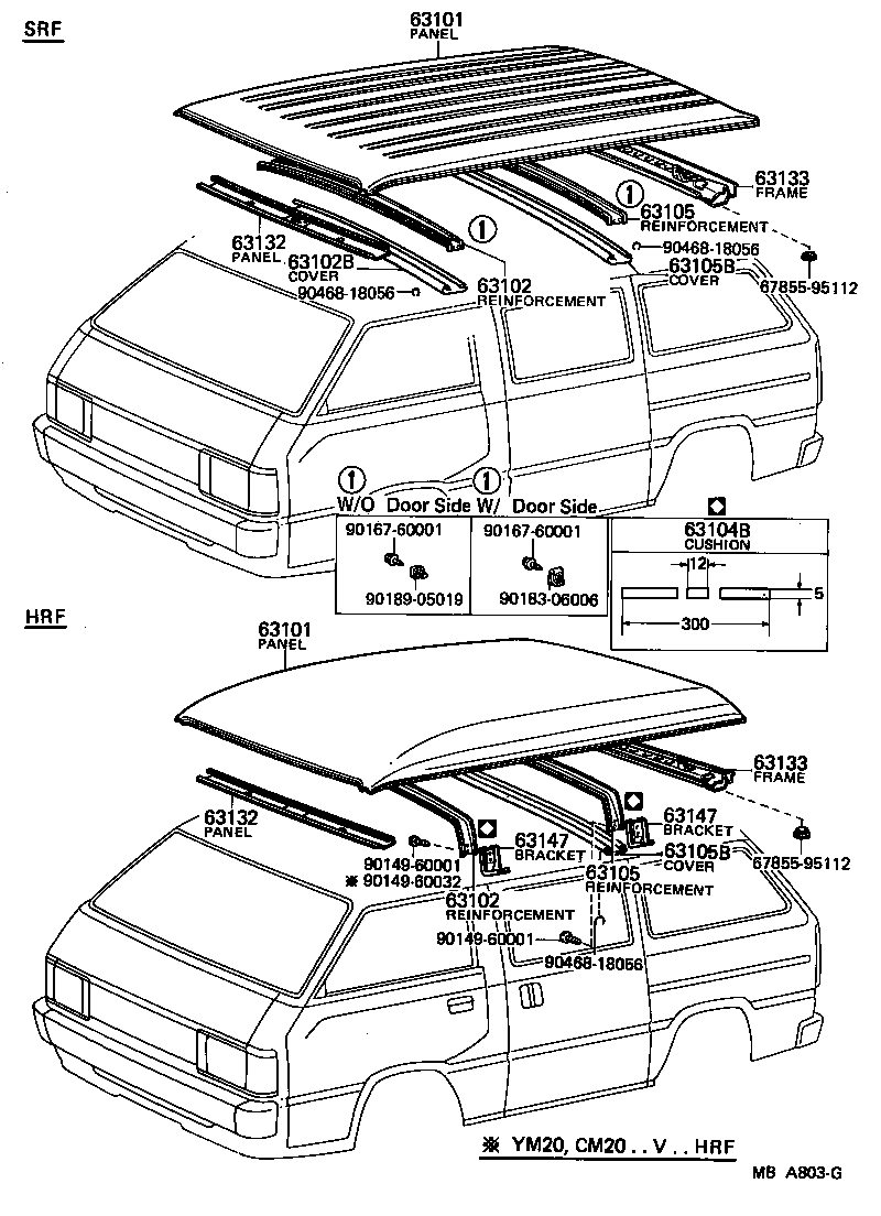  LITE TOWNACE TRUCK |  ROOF PANEL BACK PANEL