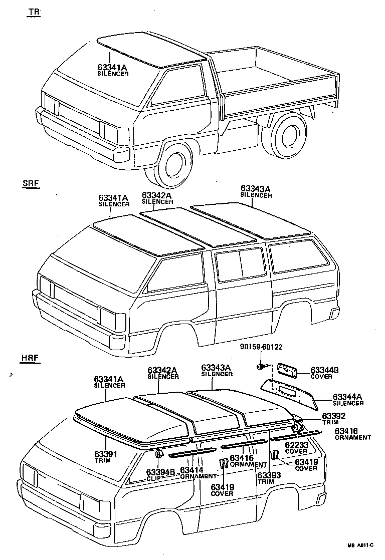  LITE TOWNACE TRUCK |  ROOF HEADLINING SILENCER PAD