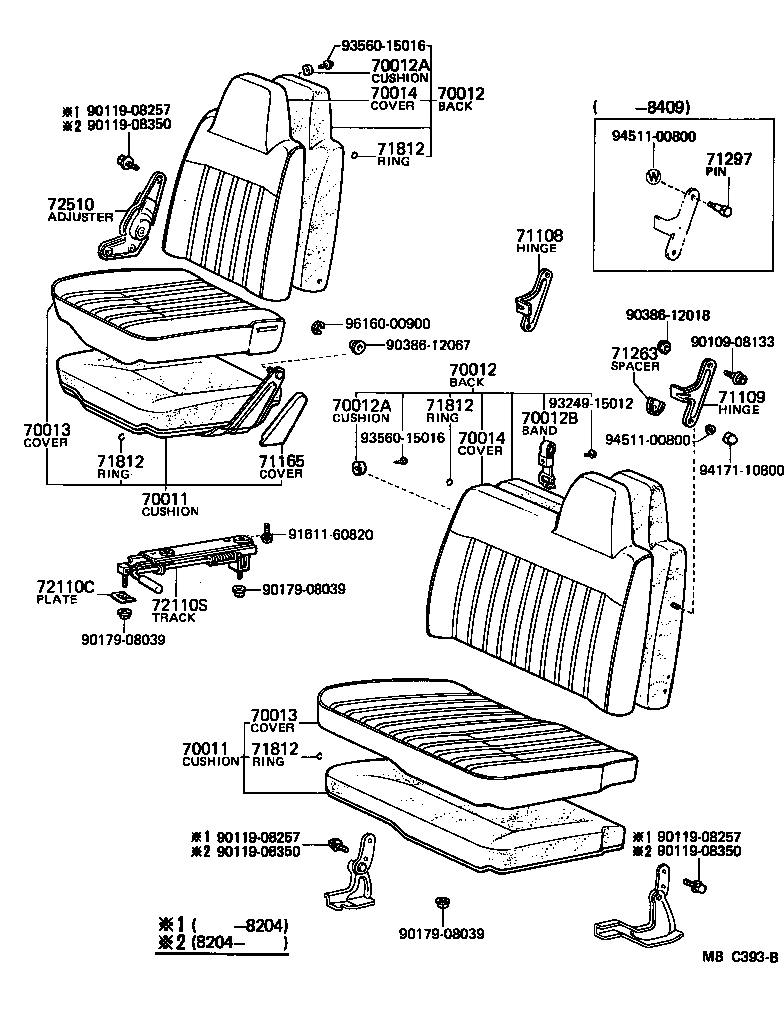  LITE TOWNACE TRUCK |  SEAT SEAT TRACK