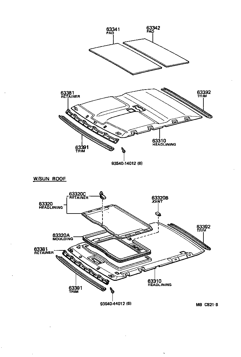  CARINA FR |  ROOF HEADLINING SILENCER PAD