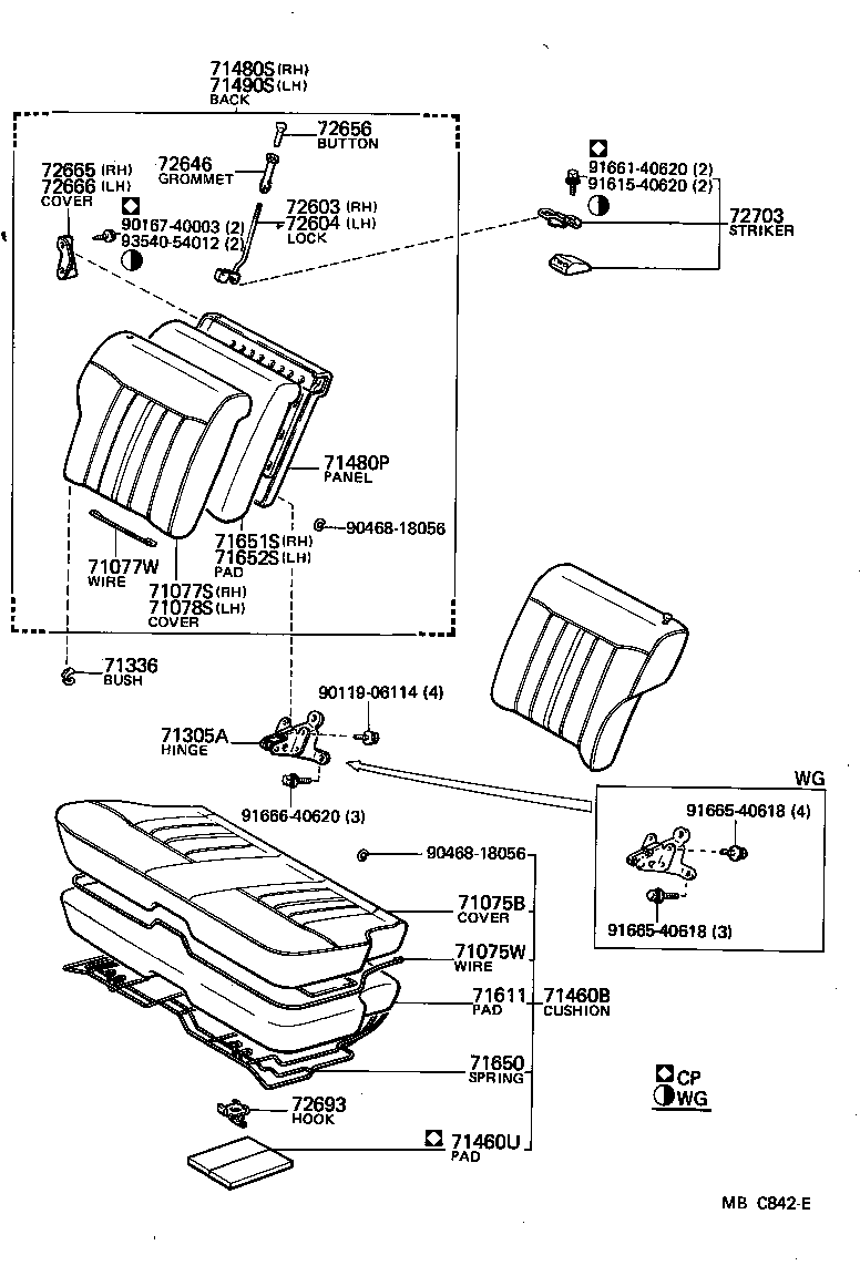  CARINA FR |  REAR SEAT SEAT TRACK