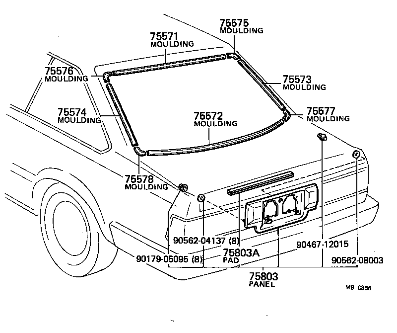  CARINA FR |  REAR MOULDING